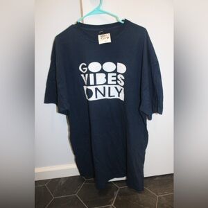 Good Vibes Only Navy Graphic Tee | Custom Made | XXL Unisex | NWT